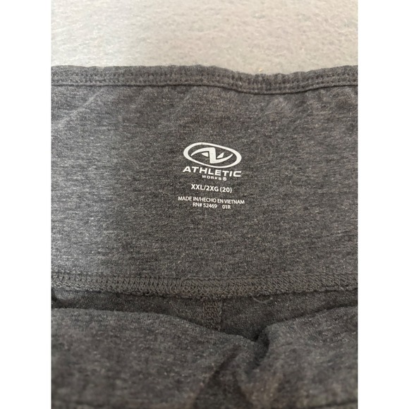 Athletic Works Womens XXL 20 Heather Gray Capri Leggings Side Pockets Cropped - Picture 3 of 5